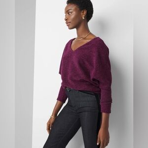 Lush Deep Purple V-Neck Sweater